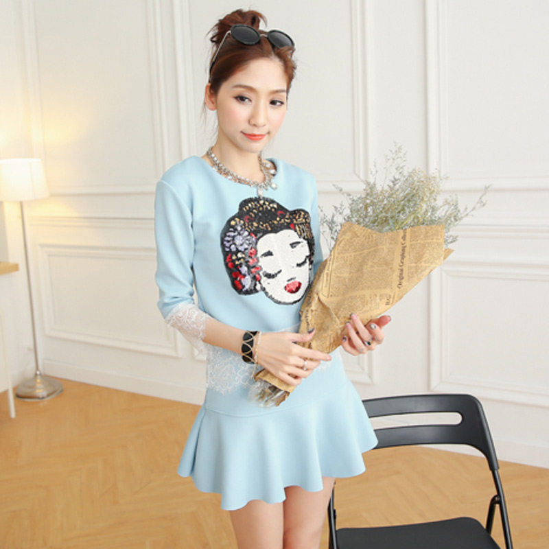 <em>白鸟花子</em>2014早秋装新款套装气质亮片两件套