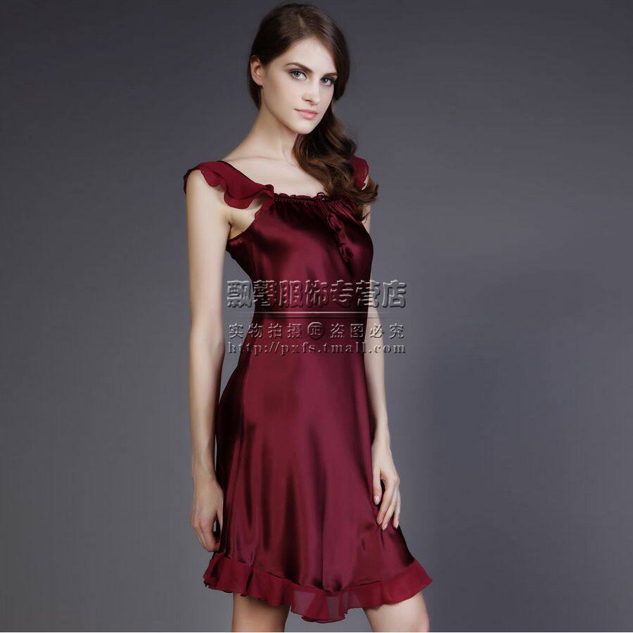 飘正品100%桑蚕丝纯真丝性感女<em>夏天睡衣裙</em>多