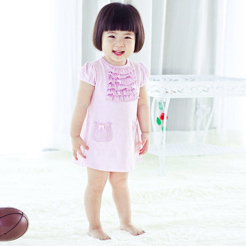 恩恩熊 2013夏季新款<em>女婴儿</em>宝宝公主童装荷叶