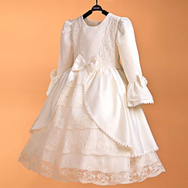秋冬款<em>儿童</em>长袖公主裙包邮 <em>女</em>花童礼服 <em>儿童</em>长