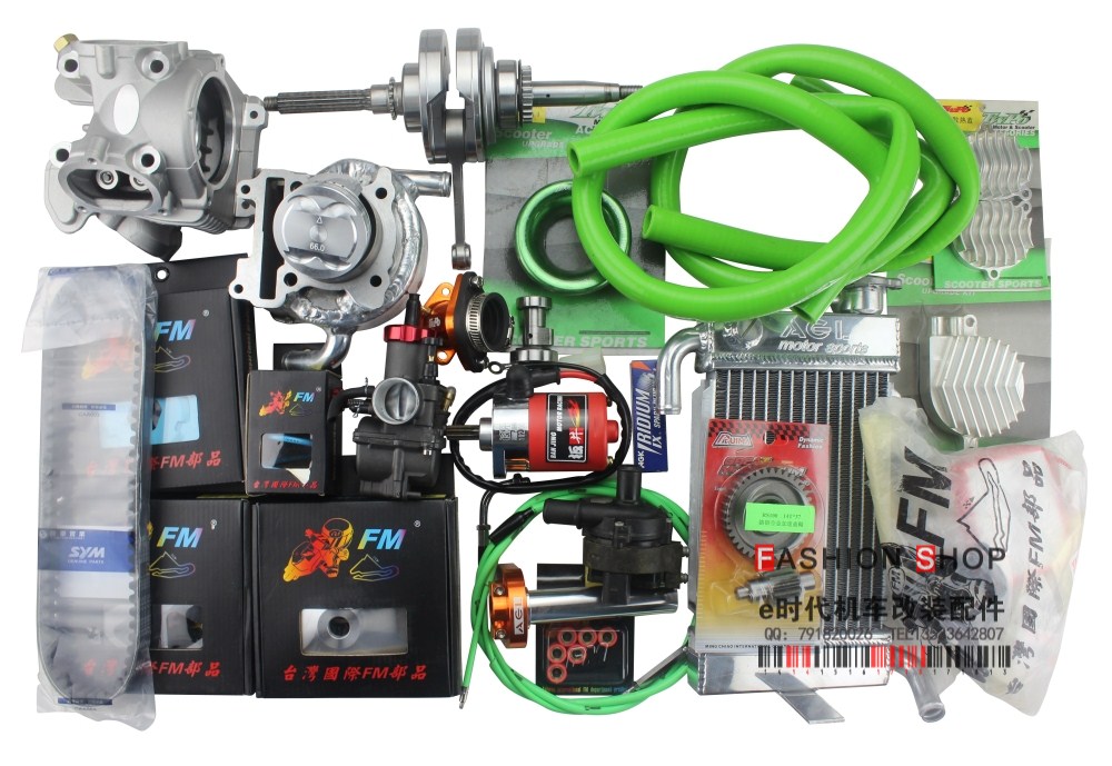 爆改61 66 水冷 4v套件 中缸曲轴缸头传动巧格