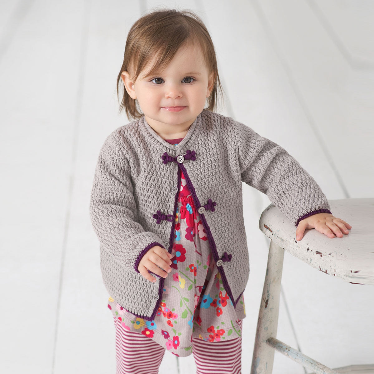 davebella秋冬季<em>女</em>宝宝<em>纯棉</em>针织<em>开衫</em>毛衣 新生