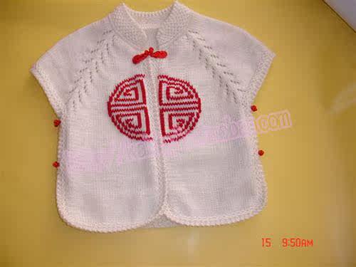 手工<em>编织</em>童装 手工<em>编织宝宝</em>小背心 <em>唐装</em>小背心